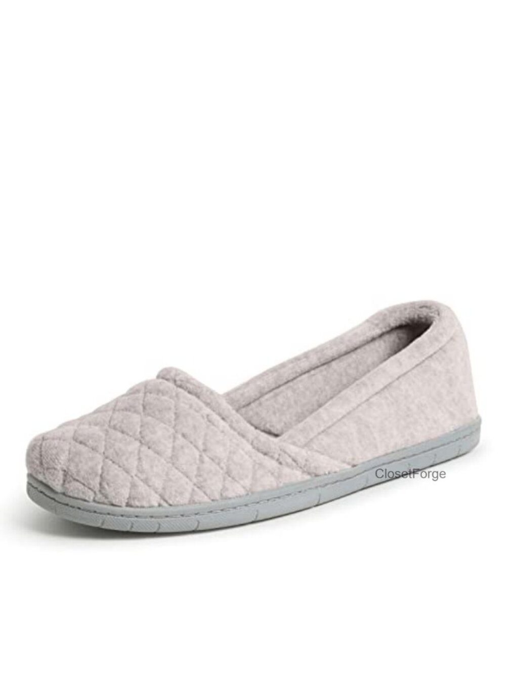 Microfiber Velour A-Line Flat Slippers with Memory Foam and Rubber Sole